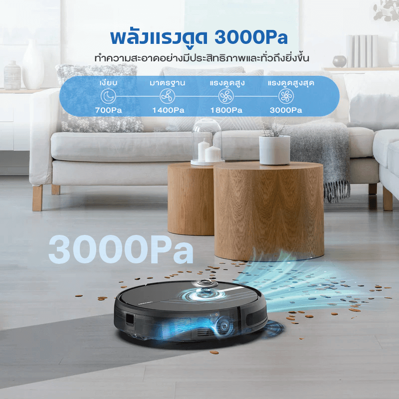 หุ่นยนต์ดูดฝุ่นถูพื้น AIRROBO P30 ดูดพร้อมถู ทำงานทั่วถึงด้วยระบบ GYRO กลับแท่นชาร์จอัตโนมัติ_3